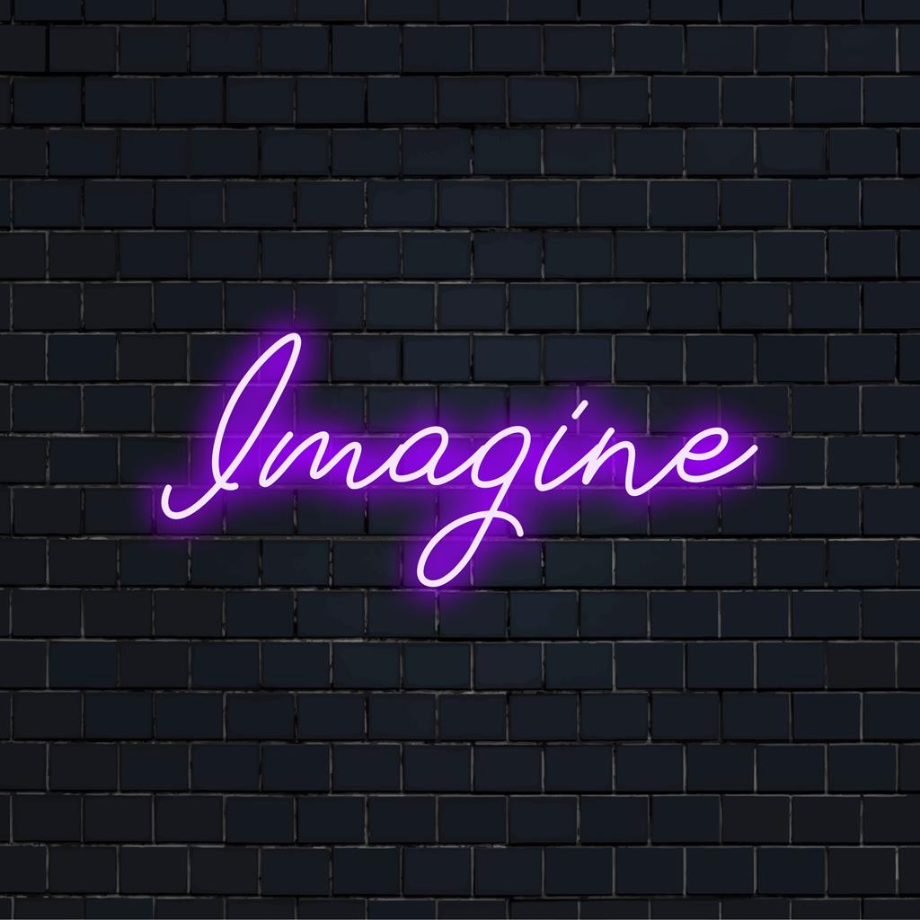 Levendig led-neonlicht van Imagine, perfect voor gepersonaliseerde wanddecoratie en creatief lichtontwerp. Vakmanschap op maat.