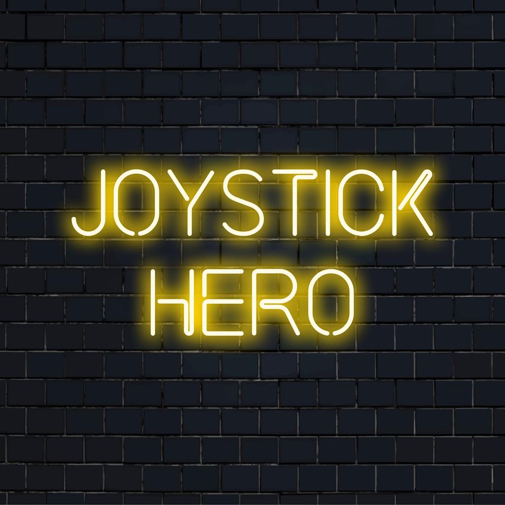 Joystick Hero LED-neonreclame op maat: levendige neonverlichting met gaming-thema, perfect om energie toe te voegen aan de speelkamer.
