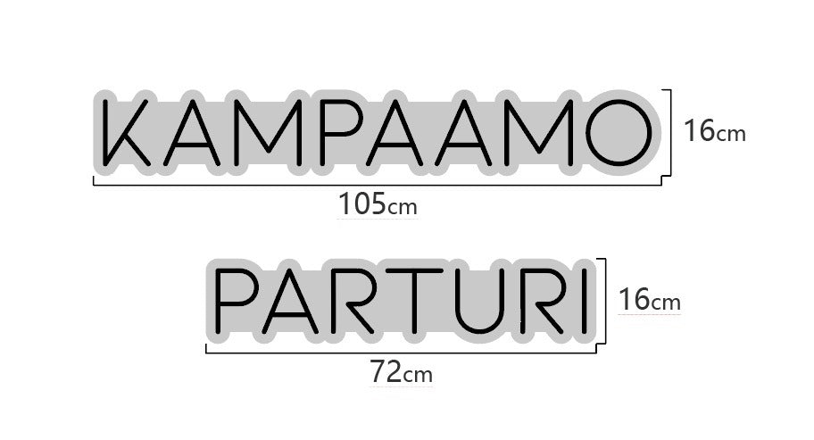 Kampaamo en Parturi Neonkyltit