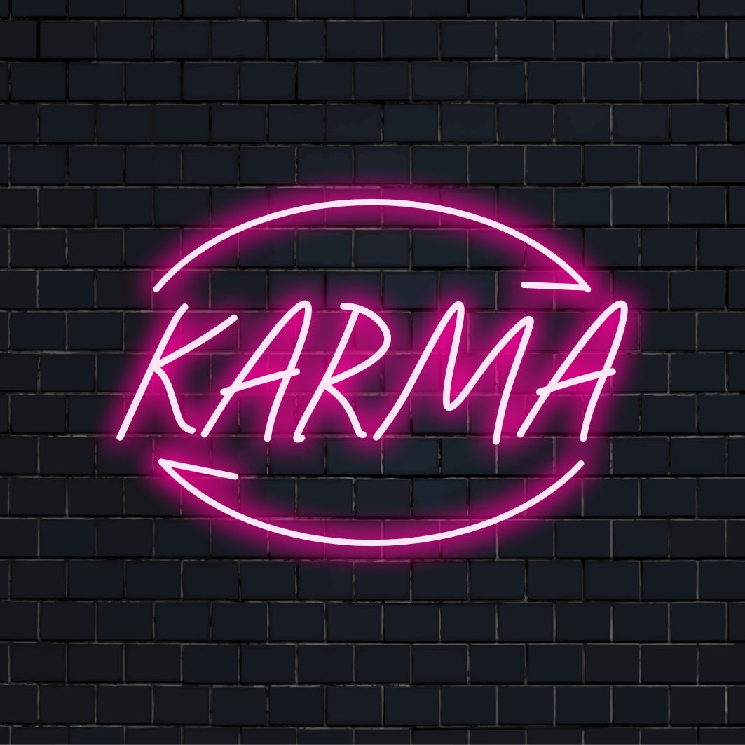 Karma op maat gemaakt LED-neonbord; levendige neondecoratie op maat, perfect voor unieke binnenverlichting en een persoonlijke stijl.
