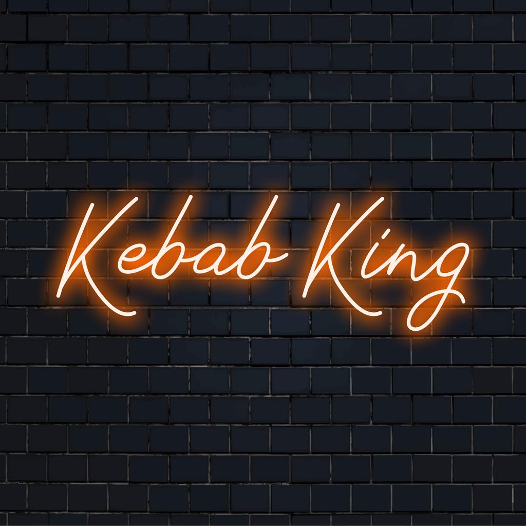 Op maat gemaakt LED-neonbord voor Kebab King in levendige kleuren, perfect om een unieke charme toe te voegen aan elke eetgelegenheid.