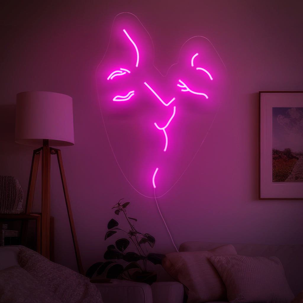 "Abstract neonbord met kussend stel" ��� Creëer de sfeer met dit romantische neonbord. Perfect voor slaapkamers en intieme ruimtes.