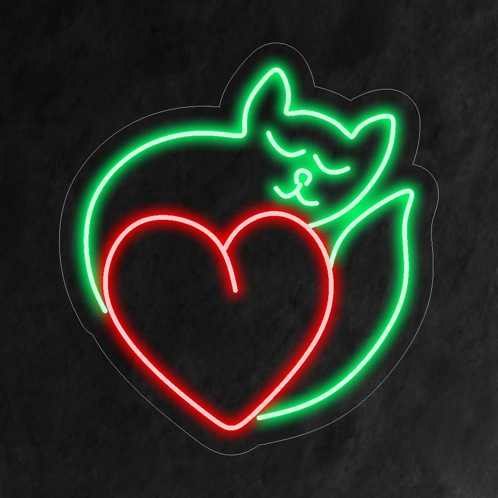 "Kitten Heart Neon Sign" is een charmante toevoeging aan de ruimte van elke kattenliefhebber en straalt warmte uit met zijn schattige kattenontwerp. Een neonlamp die de essentie van het speelse hart van een kat vastlegt.