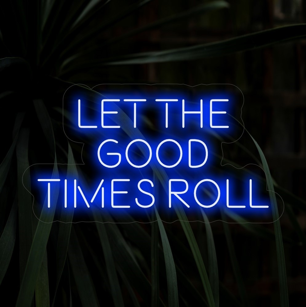 "Let The Good Times Roll Neon Sign" is een levendige energieboost voor uw ruimte. Een levendig neonlicht dat u uitnodigt om te genieten van elk moment van vreugde en feest.