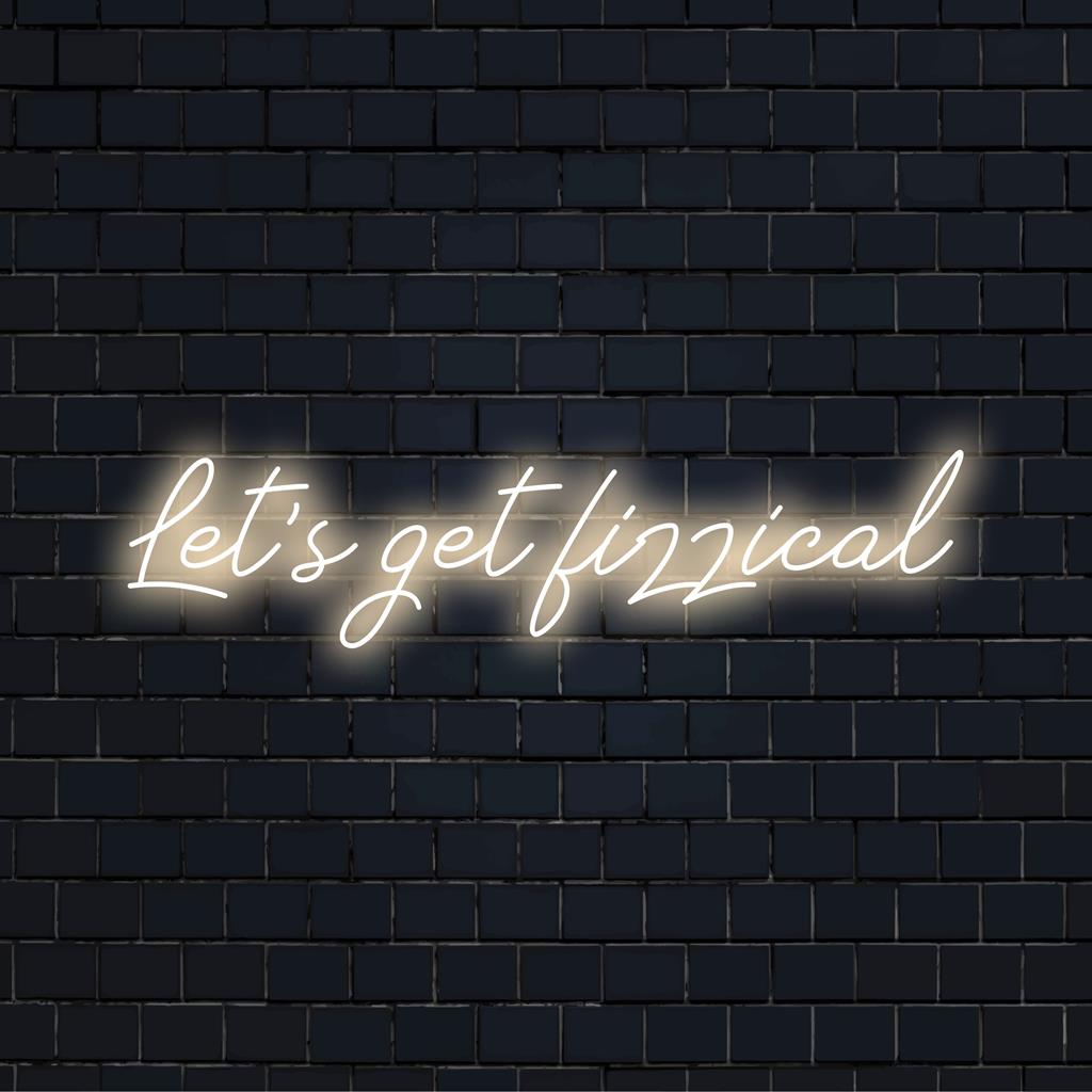 Speciaal LED-neonbord met de speelse tekst 'Let's Get Lizzical', ideaal om elke ruimte een unieke decoratie en levendige gloed te geven.