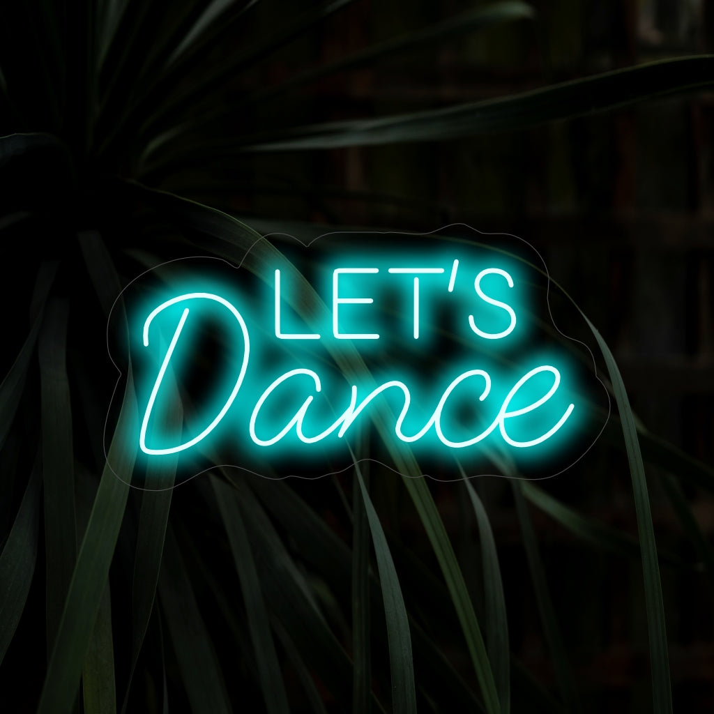 "Let's Dance Neon Sign" brengt de dansvloer tot leven met zijn levendige gloed en creëert een uitnodigende sfeer voor muziek en beweging. Het perfecte neonlicht voor dansliefhebbers.