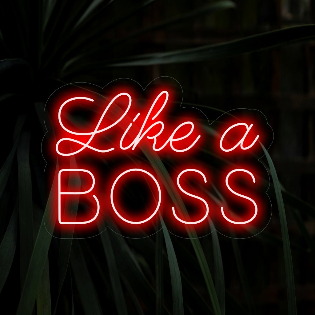 "Like a Boss Neon Sign" is een gedurfde en krachtige toevoeging voor ruimtes die zelfvertrouwen uitstralen. Verlicht met gezag!