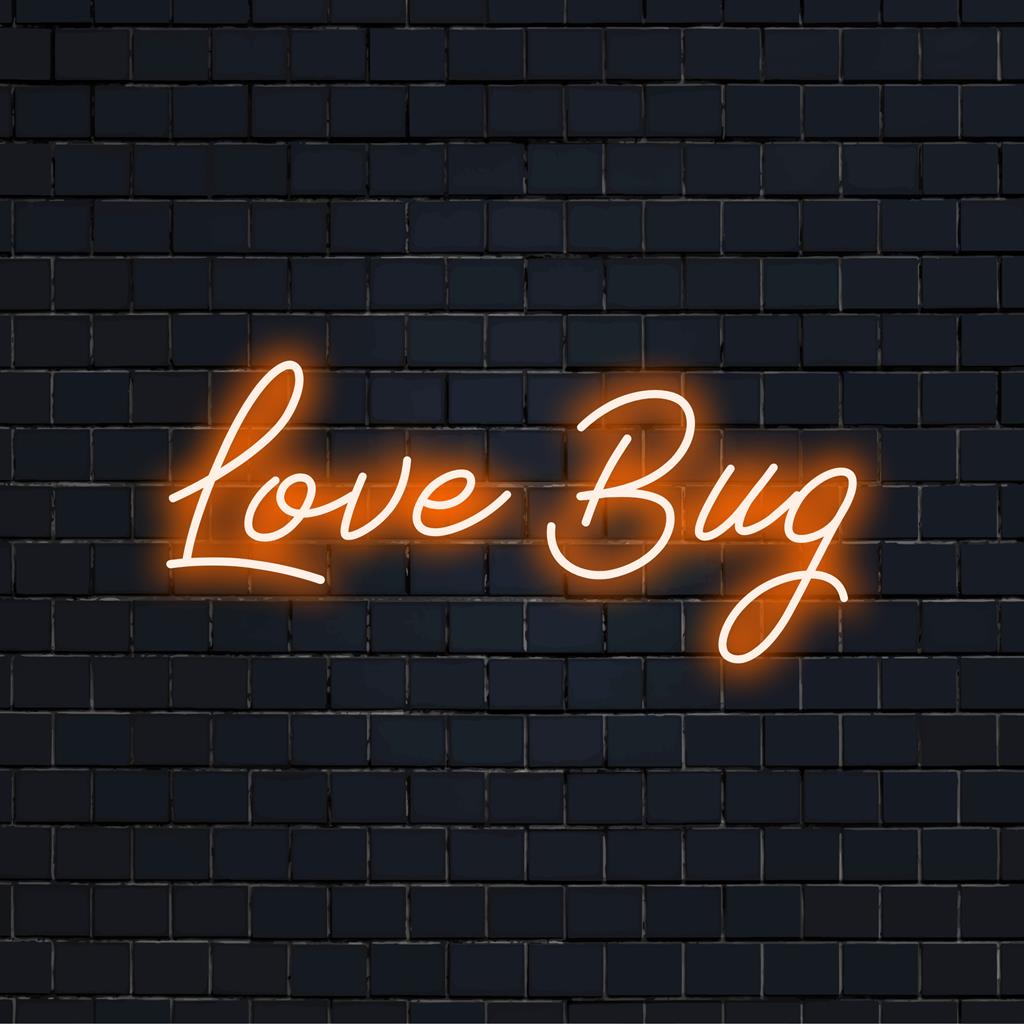 Kleurrijk LED-neonlicht met Love Bug, perfect voor een persoonlijke neonsfeer en decoratie. Fleur elke ruimte op met dit unieke neonlichtaccent.