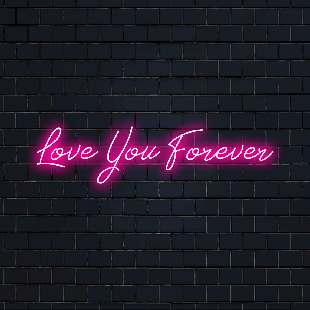 Elegant, op maat gemaakt LED-neonbord met de tekst Love You Forever, perfect voor gepersonaliseerde neoncitaten voor in huis.