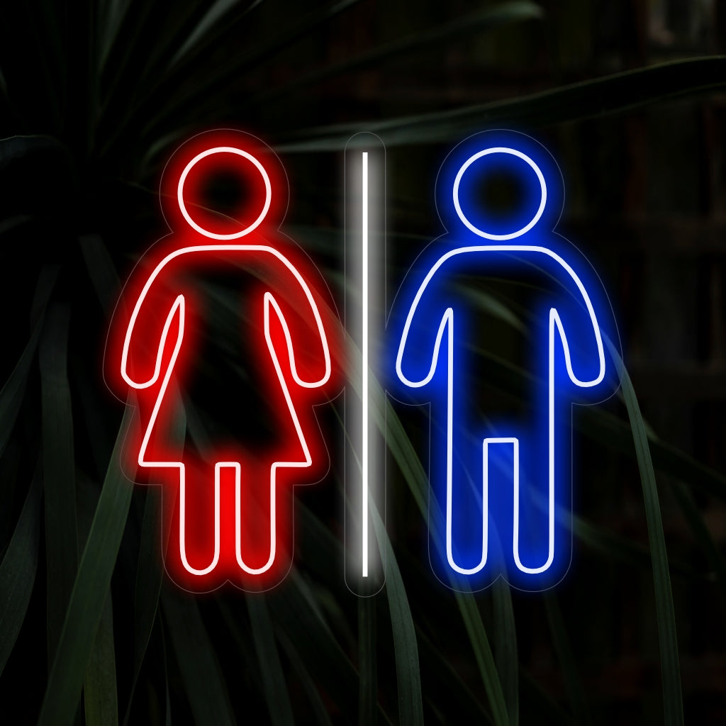 "Neonreclame voor toiletten voor mannen en vrouwen" is een praktische en essentiële aanvulling voor toiletten en zorgt voor een duidelijke en stijlvolle bewegwijzering. Verlicht met gemak in het toilet!