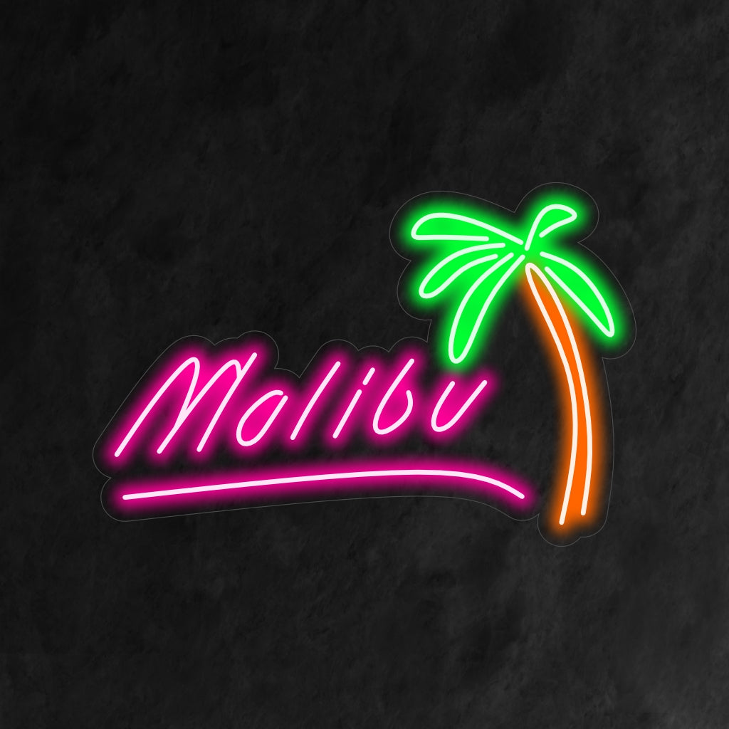 "Malibu Neon Sign" is een strandachtige en relaxte toevoeging aan je interieur. Een neonlamp die de essentie van Malibu's zonnige en zorgeloze sfeer vastlegt.