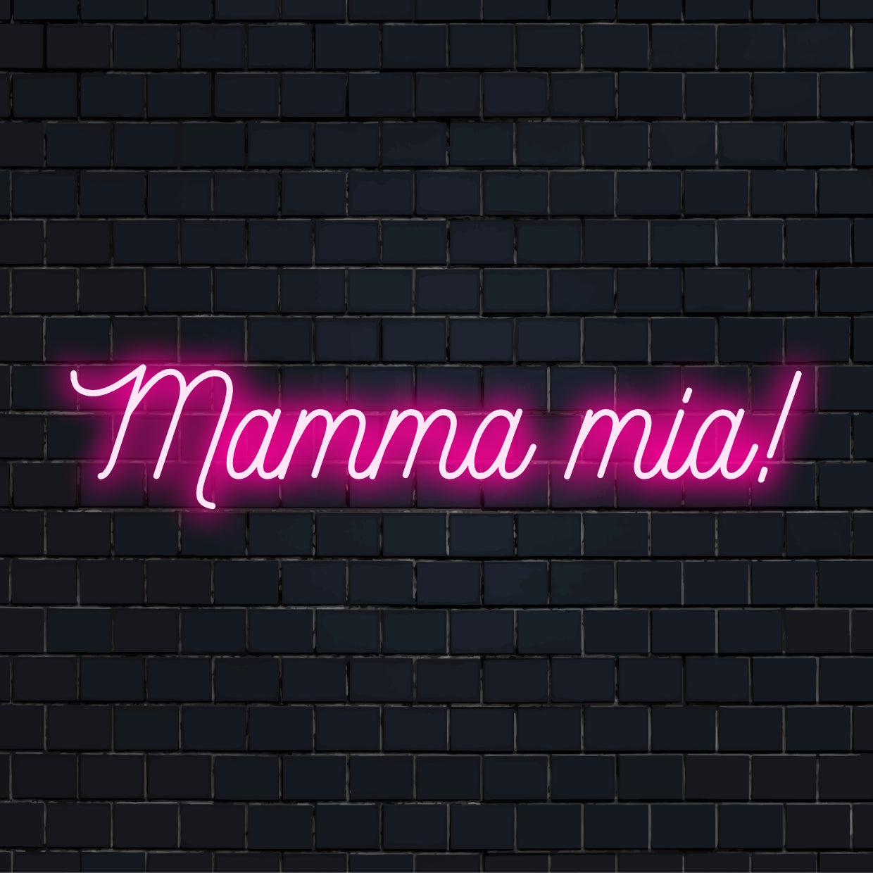 Op maat gemaakt Mamma Mia LED-neonbord, dat de charme van neonkunst combineert met een op maat gemaakt ontwerp voor een unieke decoratie.