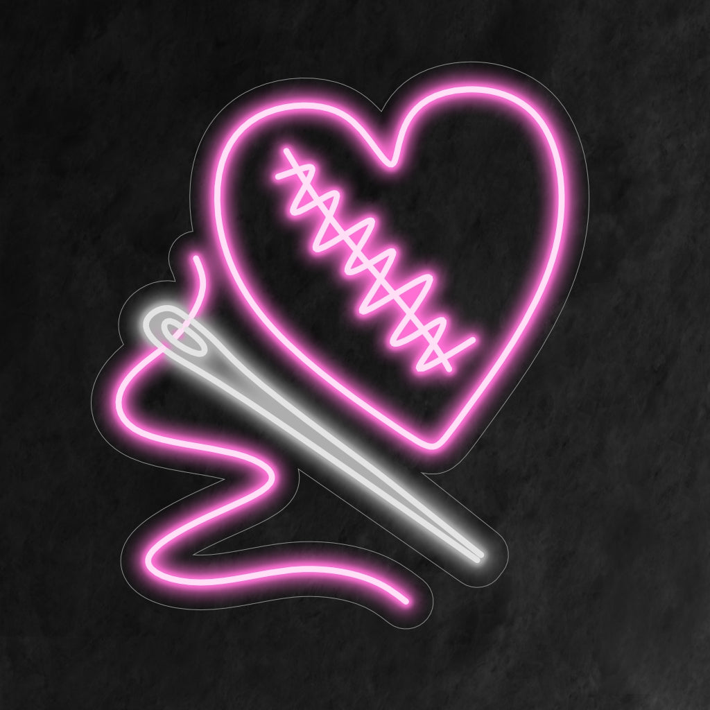 "Mending a Broken Heart Neon Sign" is een aangrijpende en symbolische toevoeging, perfect voor ruimtes die genezing en emotioneel welzijn benadrukken. Verlicht met hoop en veerkracht!