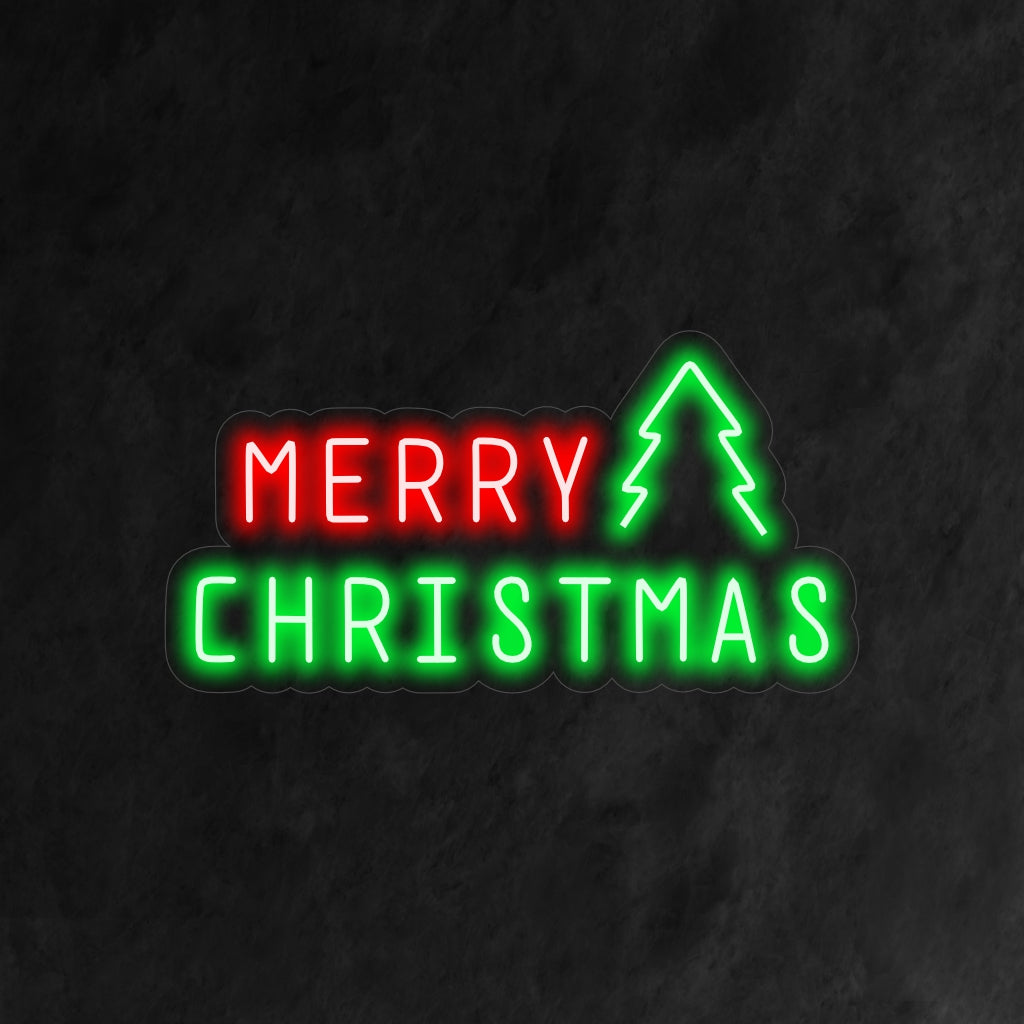 "Merry Christmas Tree Neon Sign" is een traditionele en feestelijke toevoeging aan uw feestelijke interieur. Een neonlamp die de iconische kerstboom accentueert.