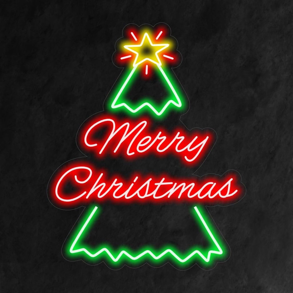 "Merry Christmas and Tree Neon Sign" is een feestelijke en klassieke toevoeging aan uw feestelijke interieur. Een neonlamp die de vreugde van Kerstmis combineert met een traditioneel boomontwerp.