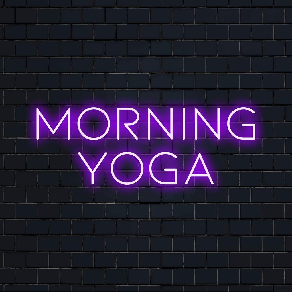LED-lamp met praktische elegantie, perfect voor iedere fitnessruimte of studio; ideale neondecoratie voor yogaliefhebbers.