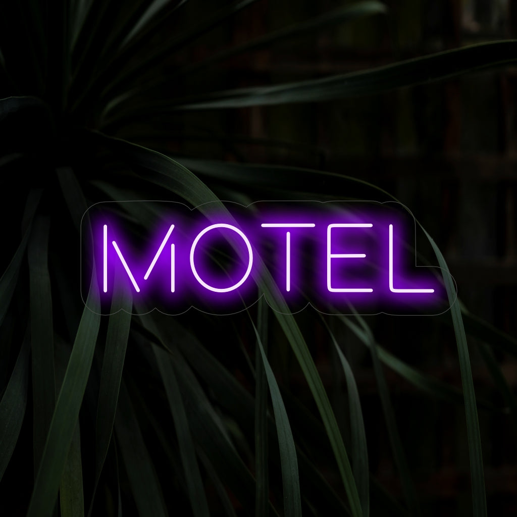 "Motel Neon Sign" is een klassieke en uitnodigende toevoeging, perfect voor ruimtes met een retro en gastvrije sfeer. Verlicht met nostalgische charme!