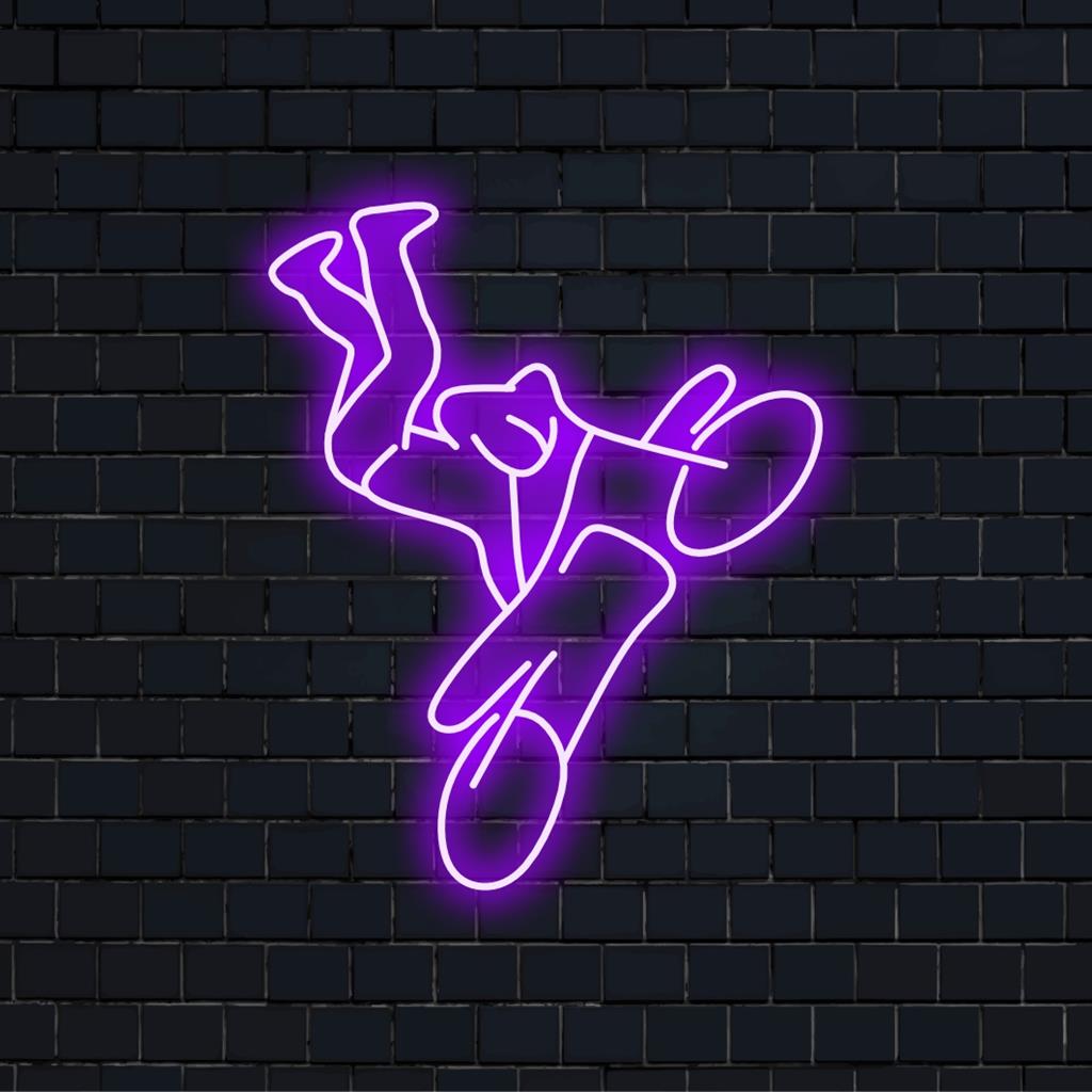 Dynamisch motorfiets acrobatisch LED-neonbord, perfect voor levendige neonkunst aan de muur en gepersonaliseerde neonlichtdecoraties.