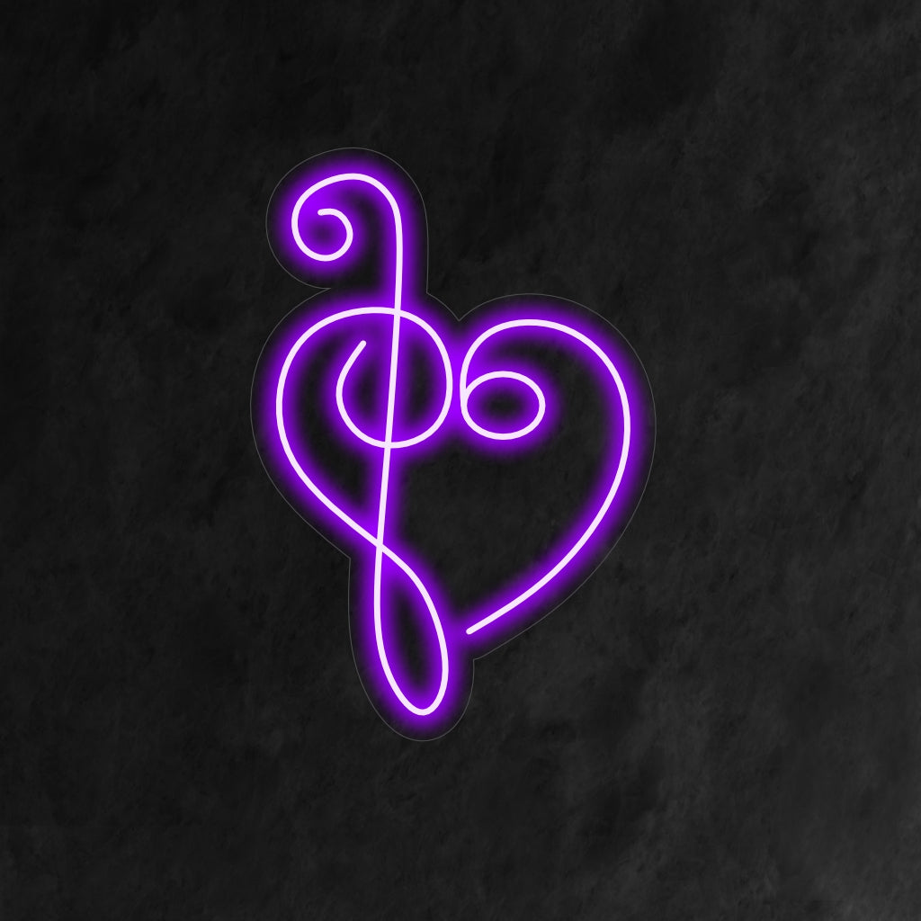 "Musical Notes Heart Neon Sign" is een harmonieuze en melodieuze toevoeging, perfect voor ruimtes die de liefde voor muziek vieren. Verlicht met muzikale passie!
