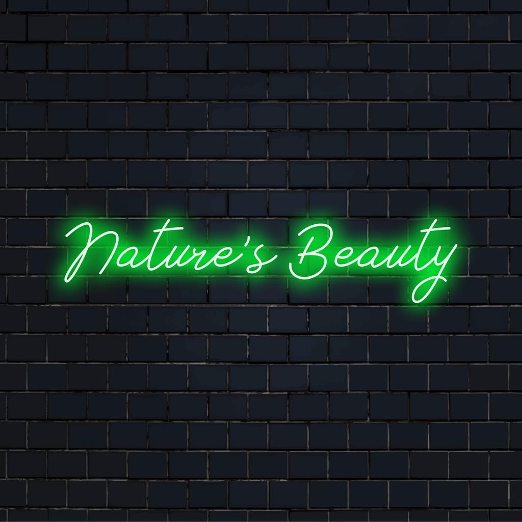 LED-neonreclame met de levendige afbeelding 'Schoonheid van de natuur', perfect voor gepersonaliseerde decoraties of op maat gemaakte LED-lichtesthetiek.