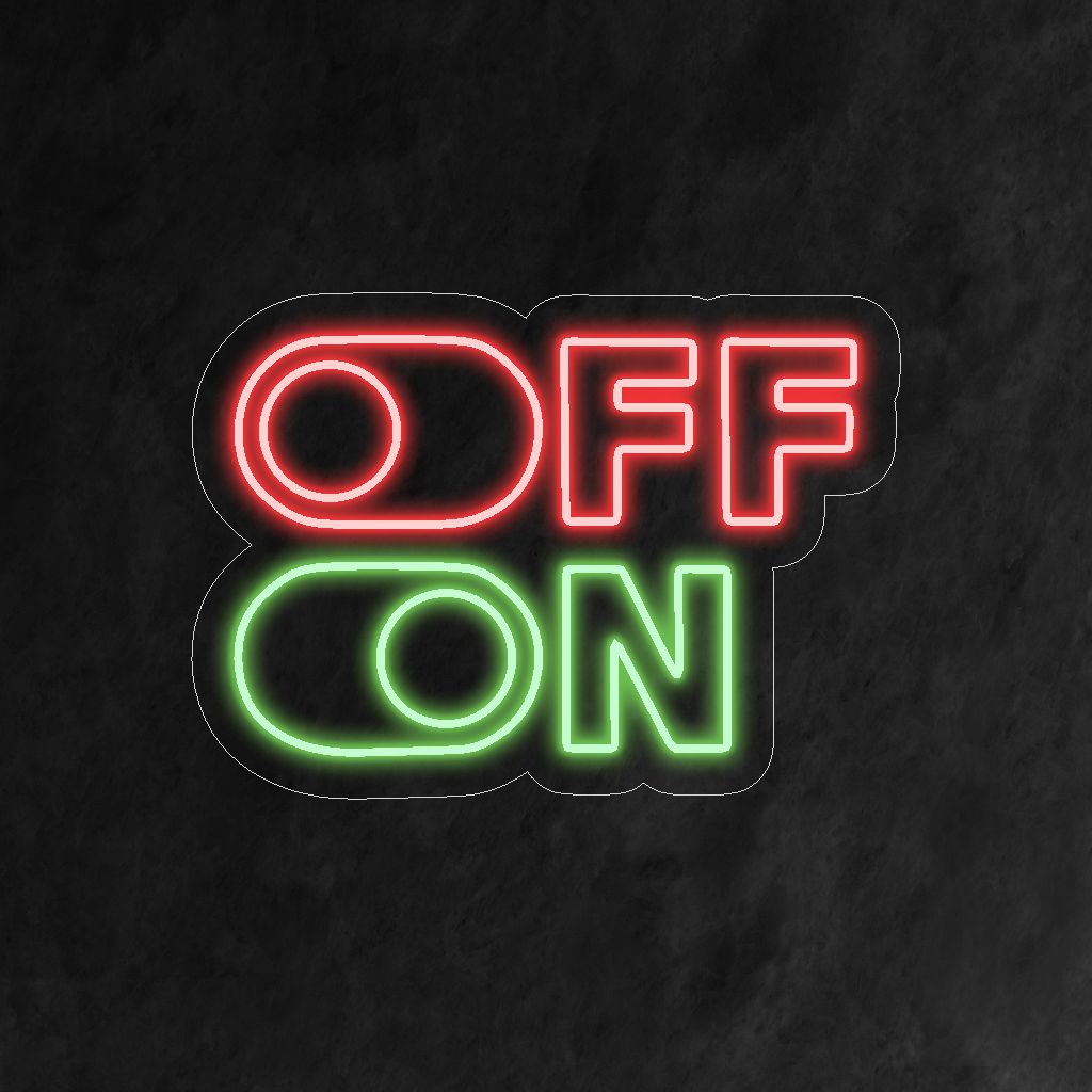 "On Off Neon Sign" is een strakke en functionele toevoeging, perfect voor ruimtes die een minimalistisch en modern design waarderen. Verlicht met functionaliteit en stijl!