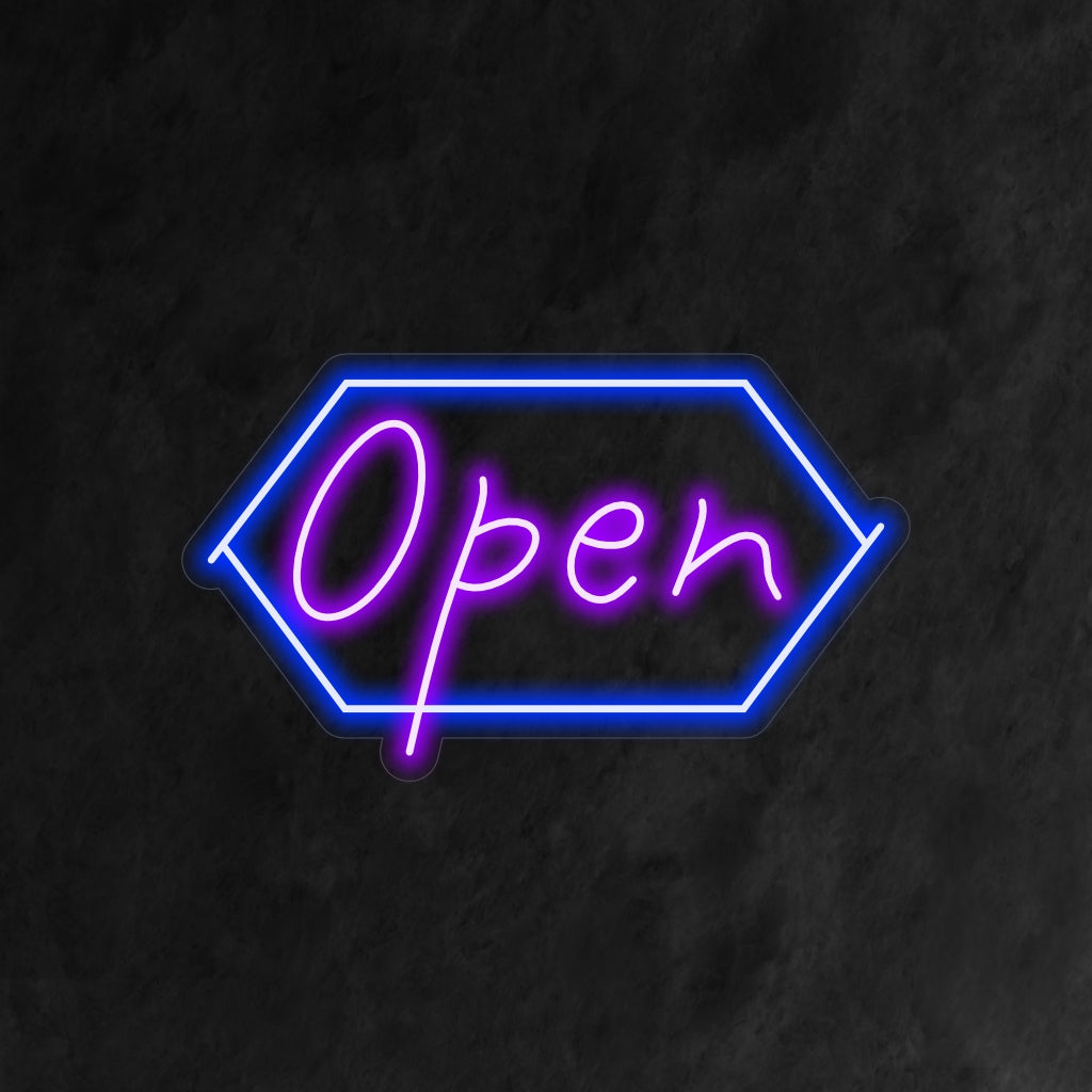 "Open Neon Sign" is een klassiek symbool van toegankelijkheid, perfect voor bedrijven die klaar zijn om te helpen. Verlicht met een open en uitnodigende uitstraling!