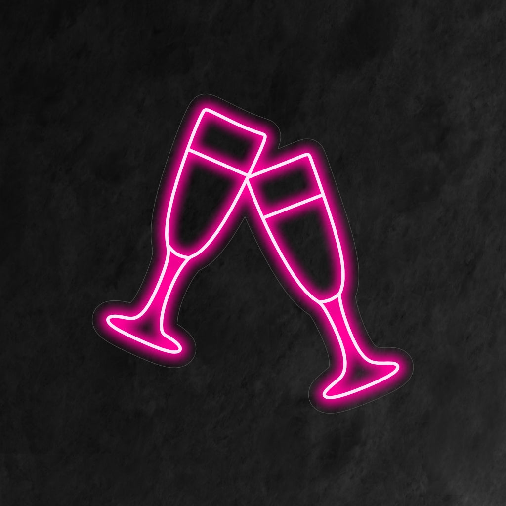 "Pair of Champagne Glasses Neon Sign" is een elegante en feestelijke toevoeging, perfect voor ruimtes die de sfeer van toasts en speciale gelegenheden oproepen. Verlicht met een vleugje verfijning en vreugde!