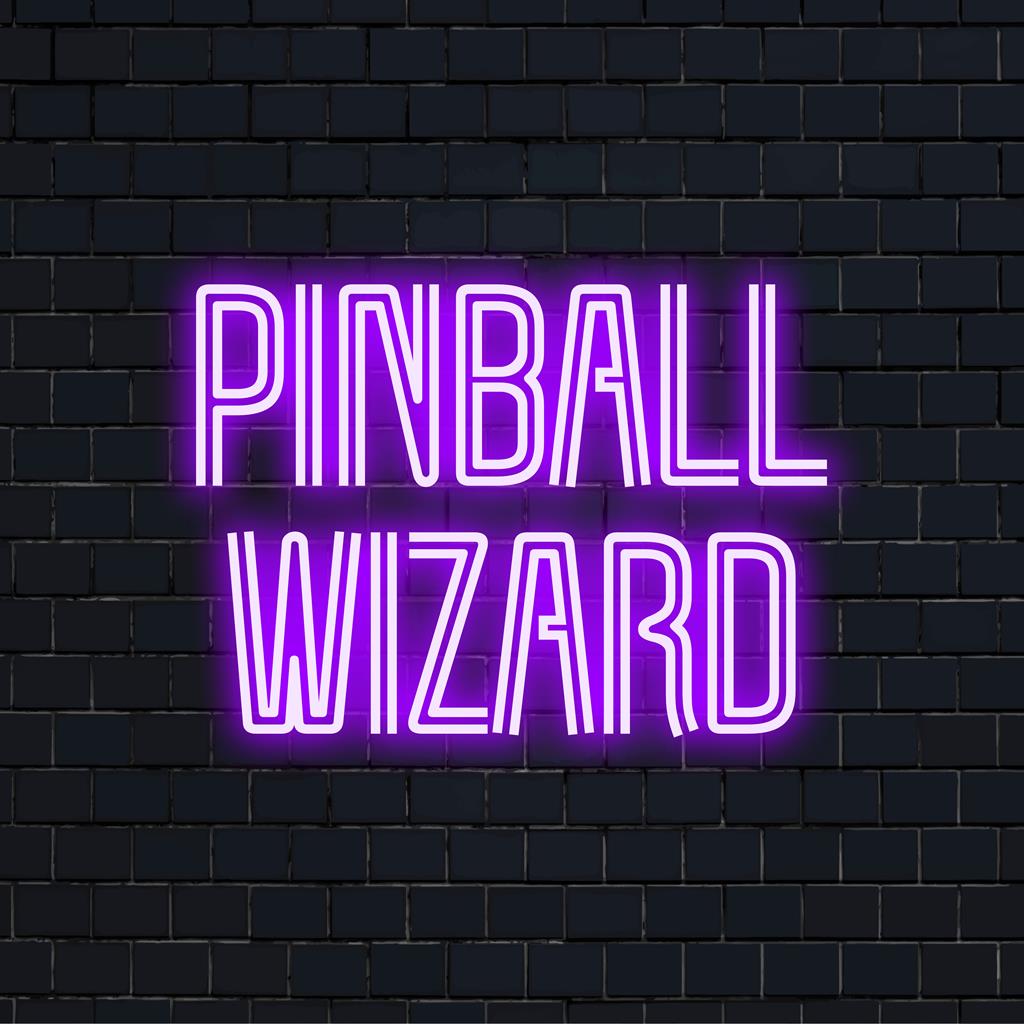 Pimball Wizard LED-neonreclame; een prachtig stuk voor iedereen die op zoek is naar gepersonaliseerde neonbriljantie en op maat gemaakte lichtdecoraties.