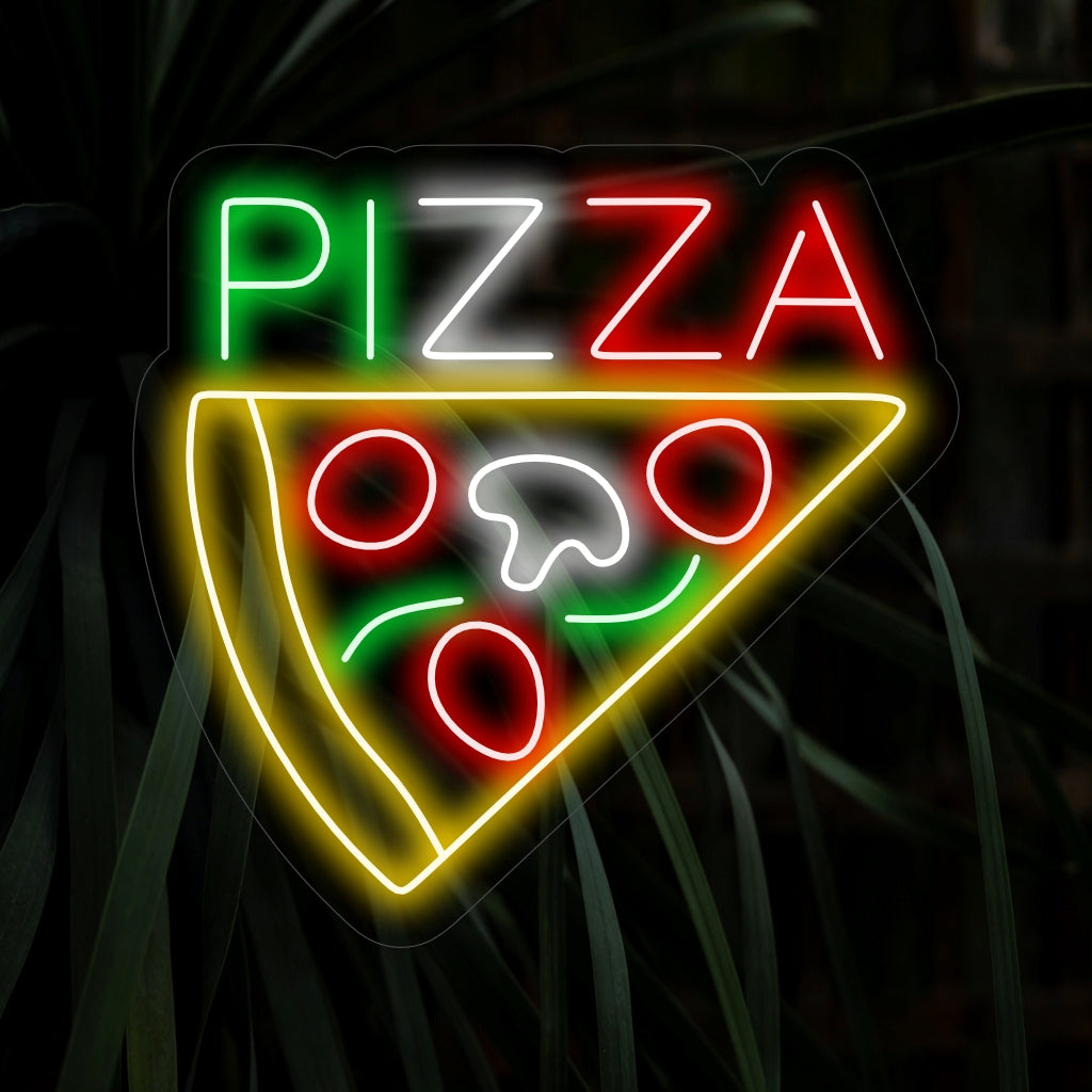 "Pizza Neon Sign" is een smakelijke en iconische toevoeging, perfect voor pizzeria's en pizzaliefhebbers. Verlicht met de onweerstaanbare charme van een klassieke pizzapunt!