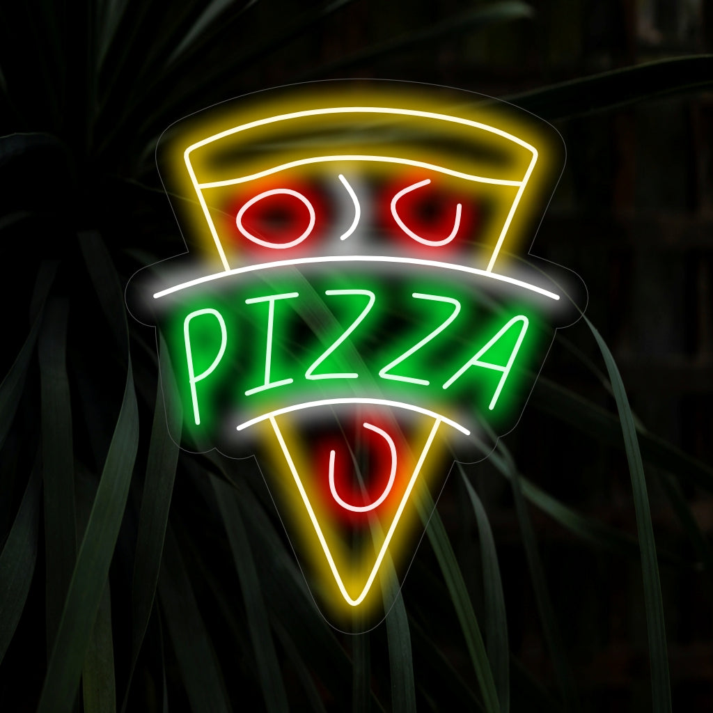 "Pizza Neon Sign" is een heerlijke en iconische toevoeging, perfect voor ruimtes waar je geniet van de heerlijke pizza. Verlicht met de tijdloze aantrekkingskracht van een pizzapunt!