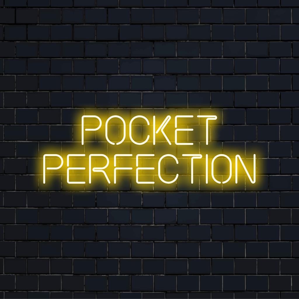 Op maat gemaakt LED-neonbord - Pocket Perfection: een op maat gemaakt, artistiek lichtdecoratiestuk dat modern design combineert met sfeervol licht.