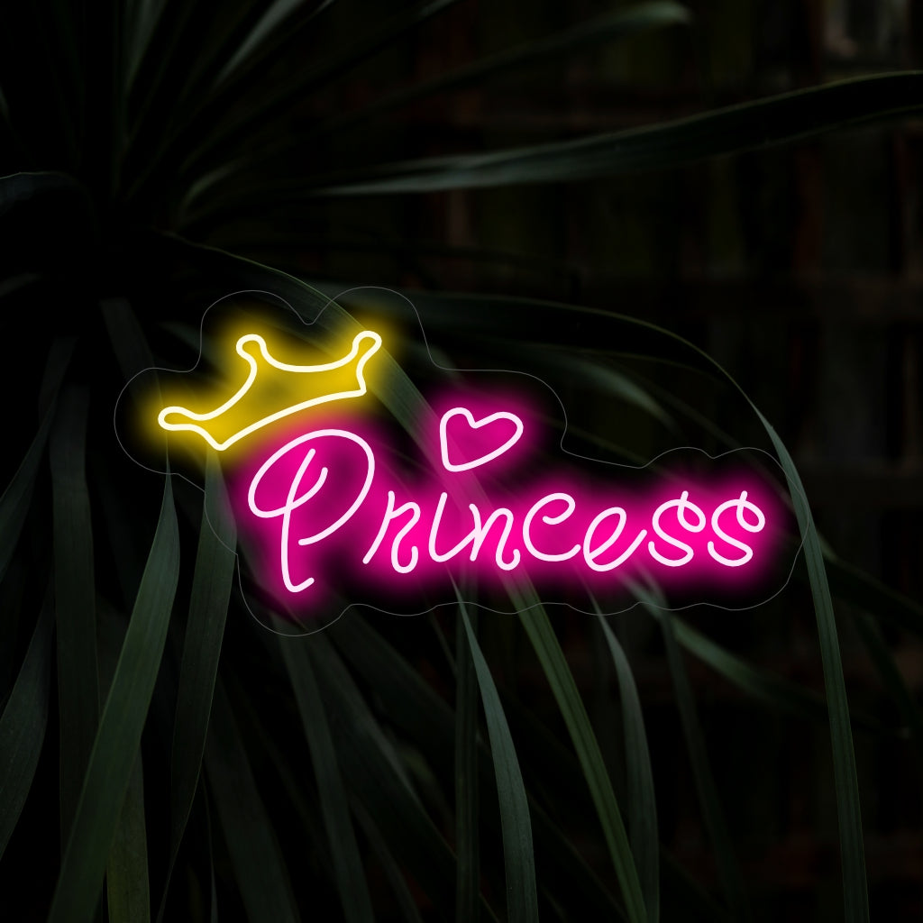 "Princess Neon Sign" is een koninklijke en betoverende toevoeging, perfect voor ruimtes die de grillige wereld van prinsessen vieren. Verlicht met koninklijke charme en fantasie!