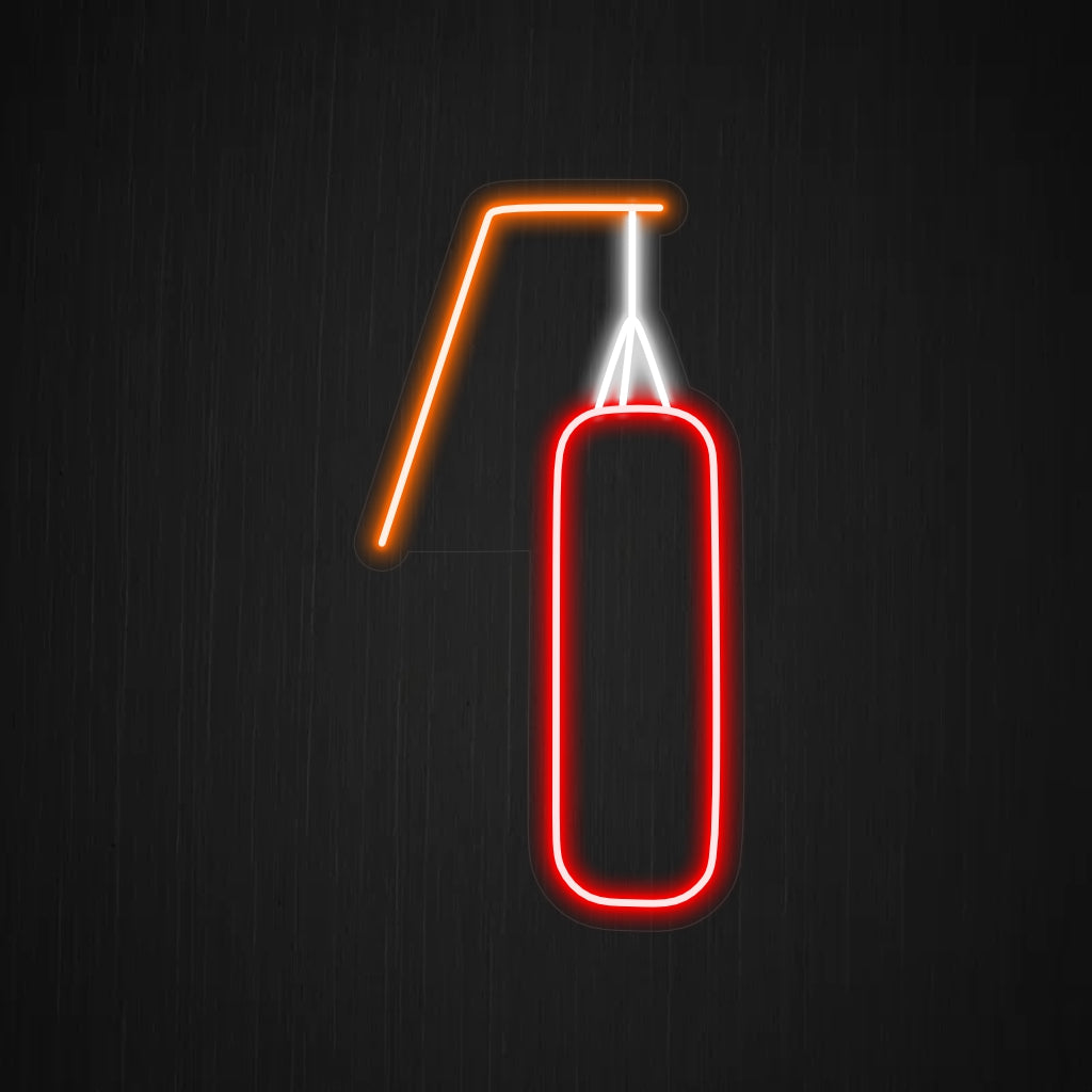 "Punching Bag Neon Sign" is een dynamische en energieke toevoeging, perfect voor ruimtes gewijd aan fitness en vechtsporten. Verlicht met de geest van kracht en vastberadenheid!