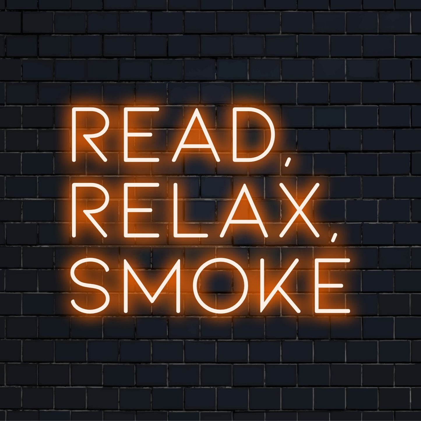 Op maat gemaakt LED-neonbord met de tekst Lezen, Ontspannen, Roken, ideaal voor een gezellige sfeer en unieke decoratie aan de muur.