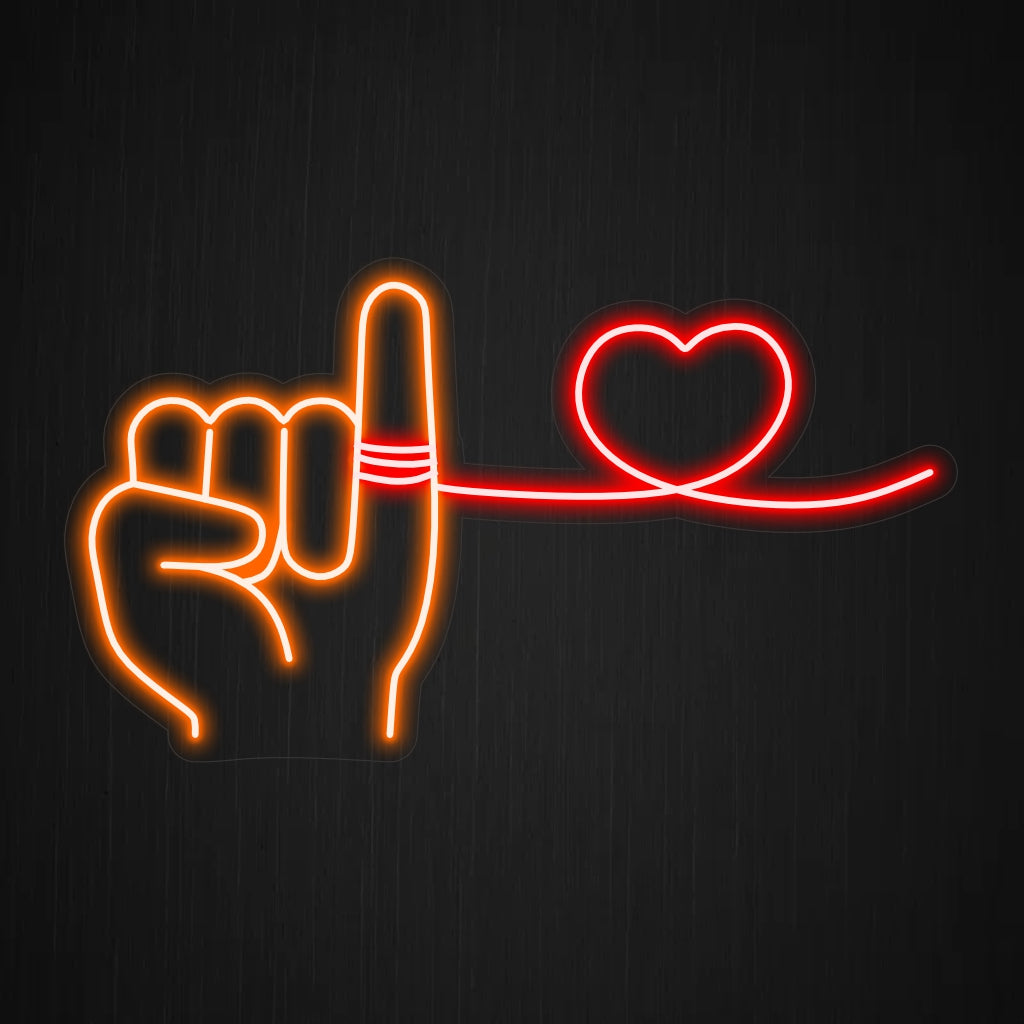 "Red Thread of Fate on Little Finger Neon Sign" symboliseert het lot met een iconische rode draad en voegt een romantisch en betekenisvol element toe aan uw ruimte.