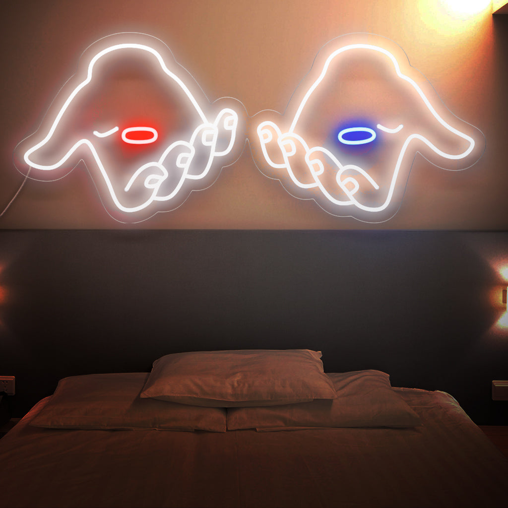 "Red & Blue Pills Neon Sign" is een boeiende toevoeging die keuze en besluitvorming symboliseert. Verlicht met het contrast van pillen in de hand!
