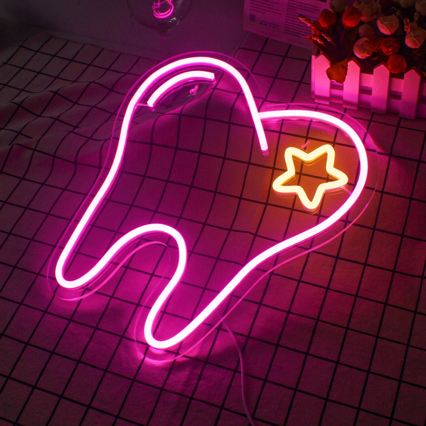 Pink Tooth 5V USB LED Neon Sign - Budgetvriendelijk