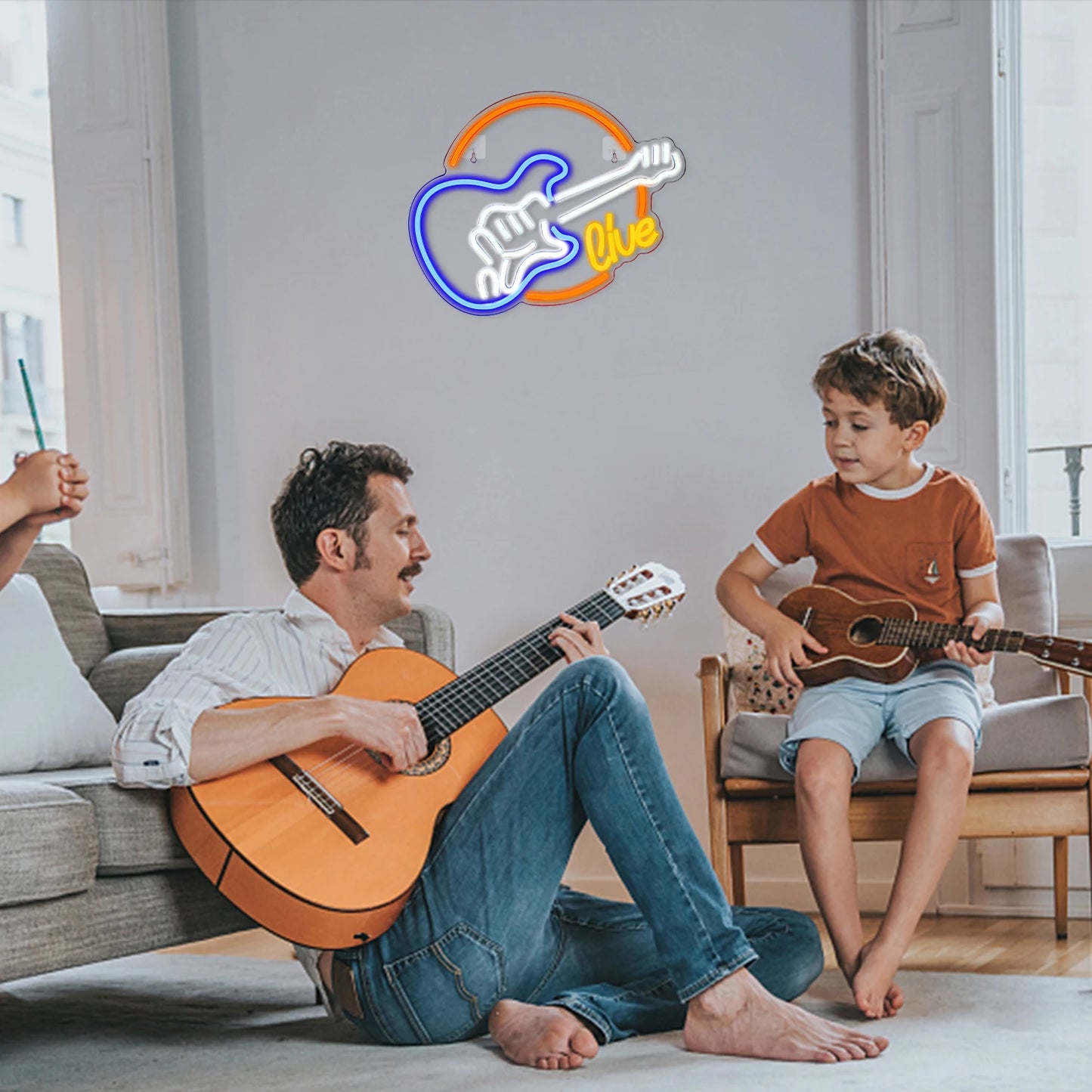 Muziekgitaar 5V USB LED neonreclame - budgetvriendelijk