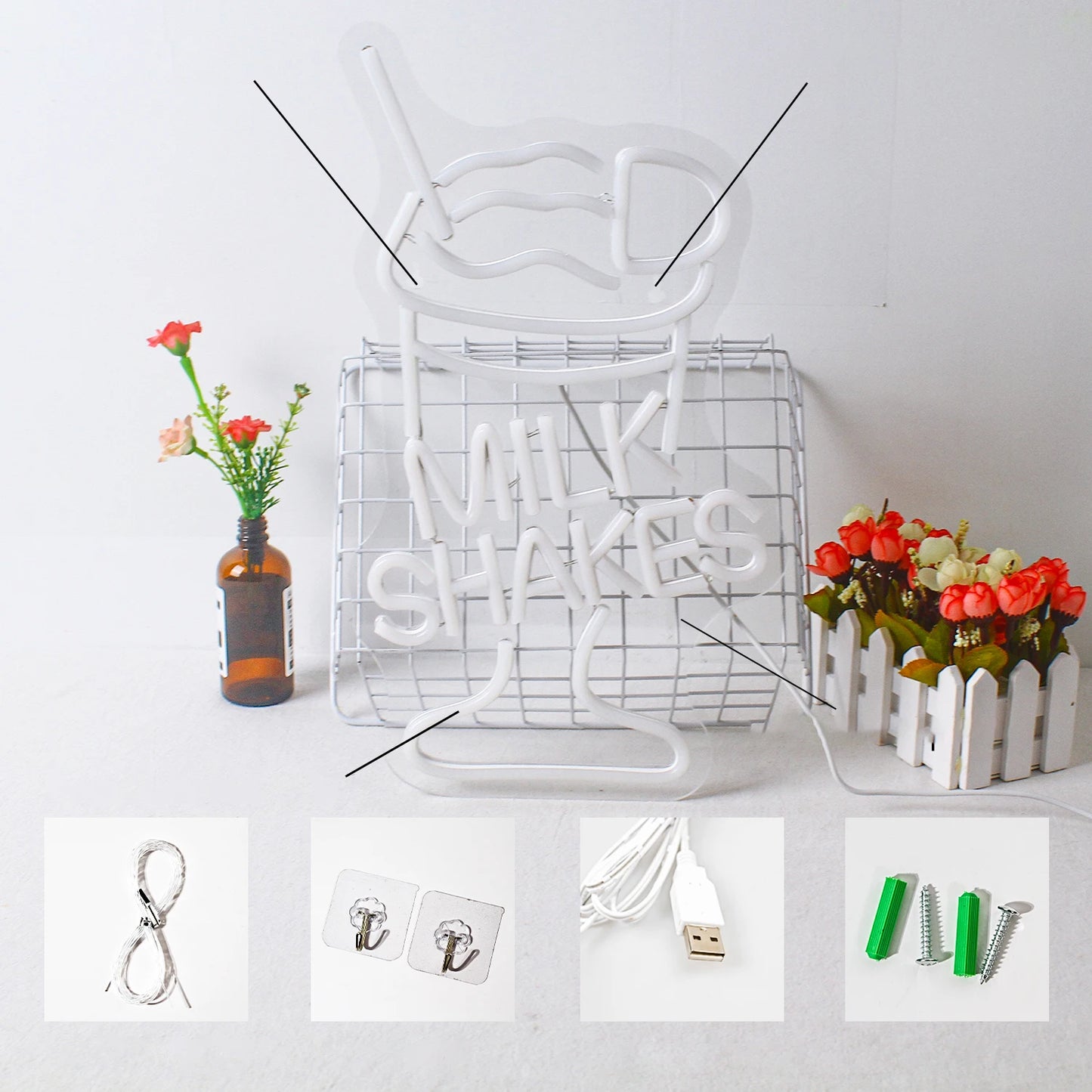 Milke Shakes 5V USB LED Neon Sign - Budgetvriendelijk