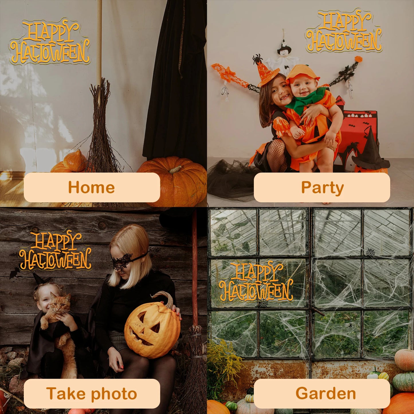 Happy Halloween 5V USB LED Neon Sign - Budgetvriendelijk