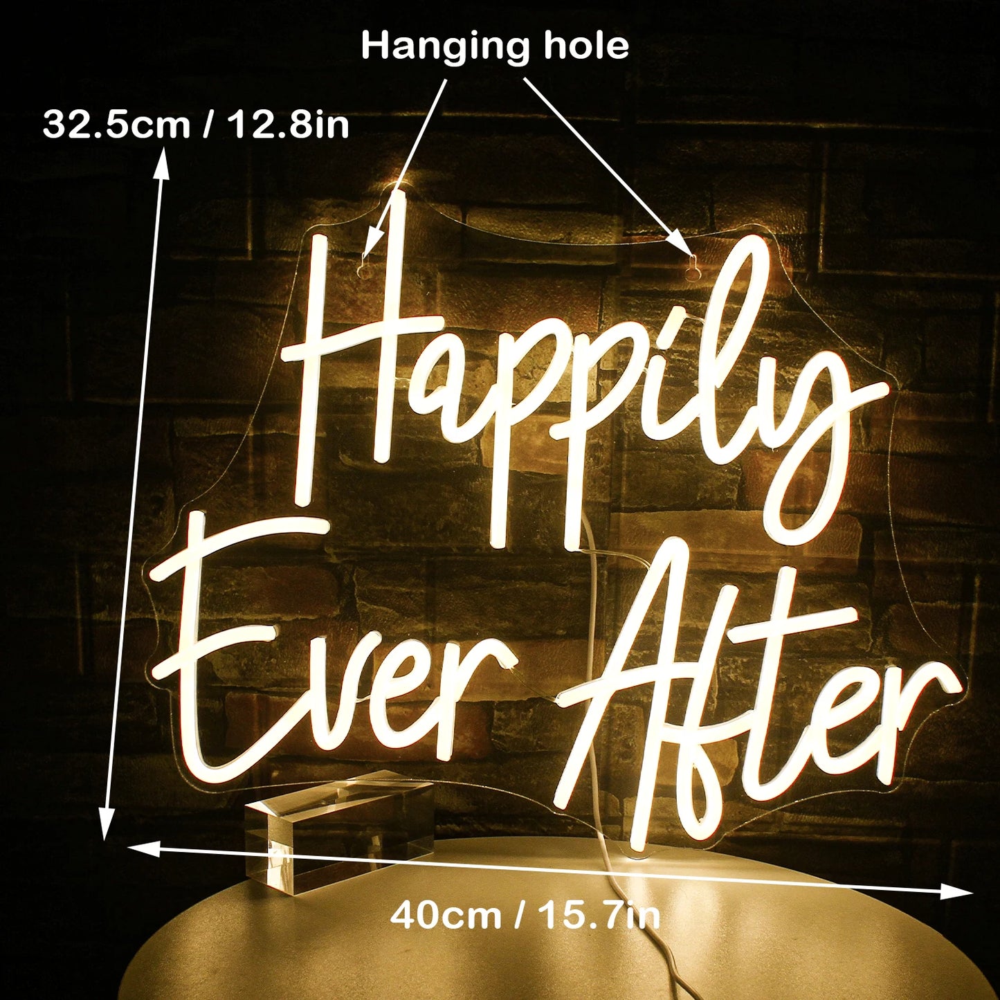 'Happily Ever After' 5V USB LED neonreclame - budgetvriendelijk