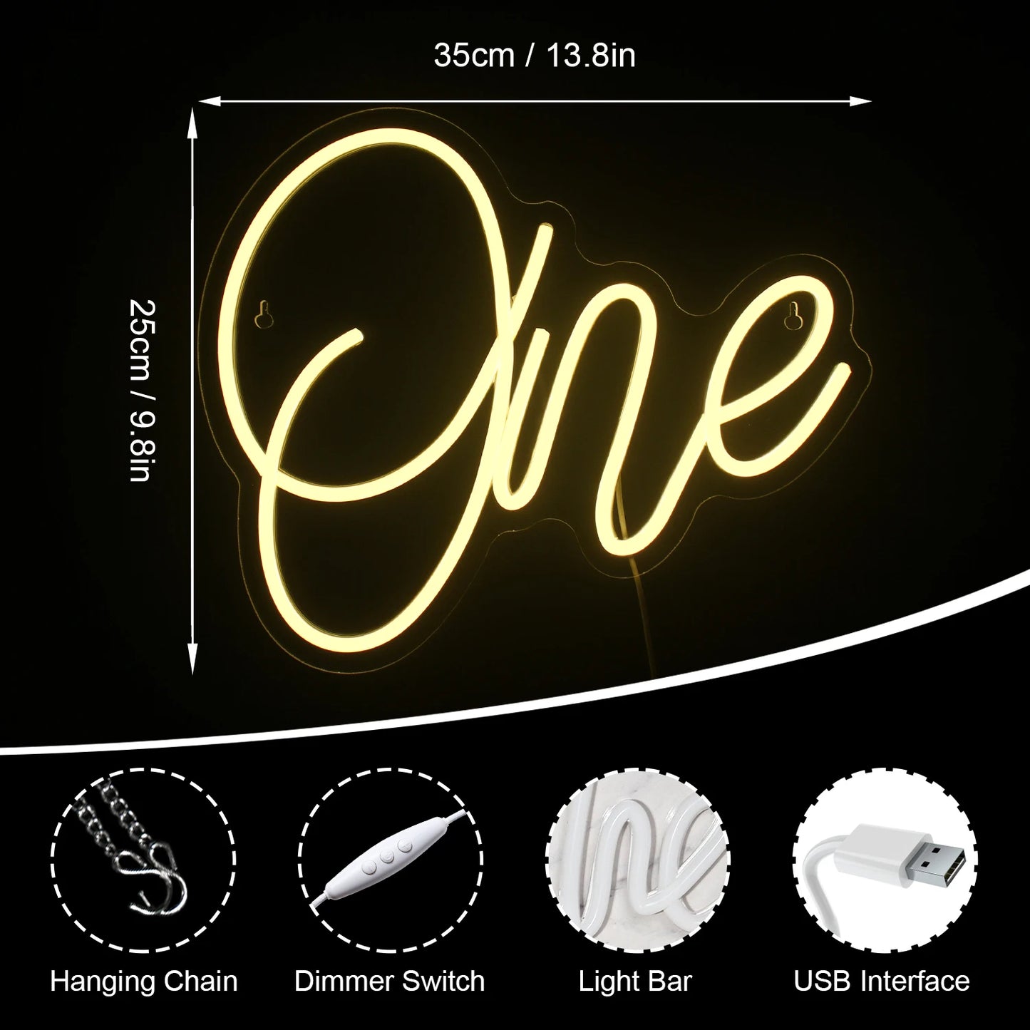 Eén 5V USB LED-neonreclame - Budgetvriendelijk