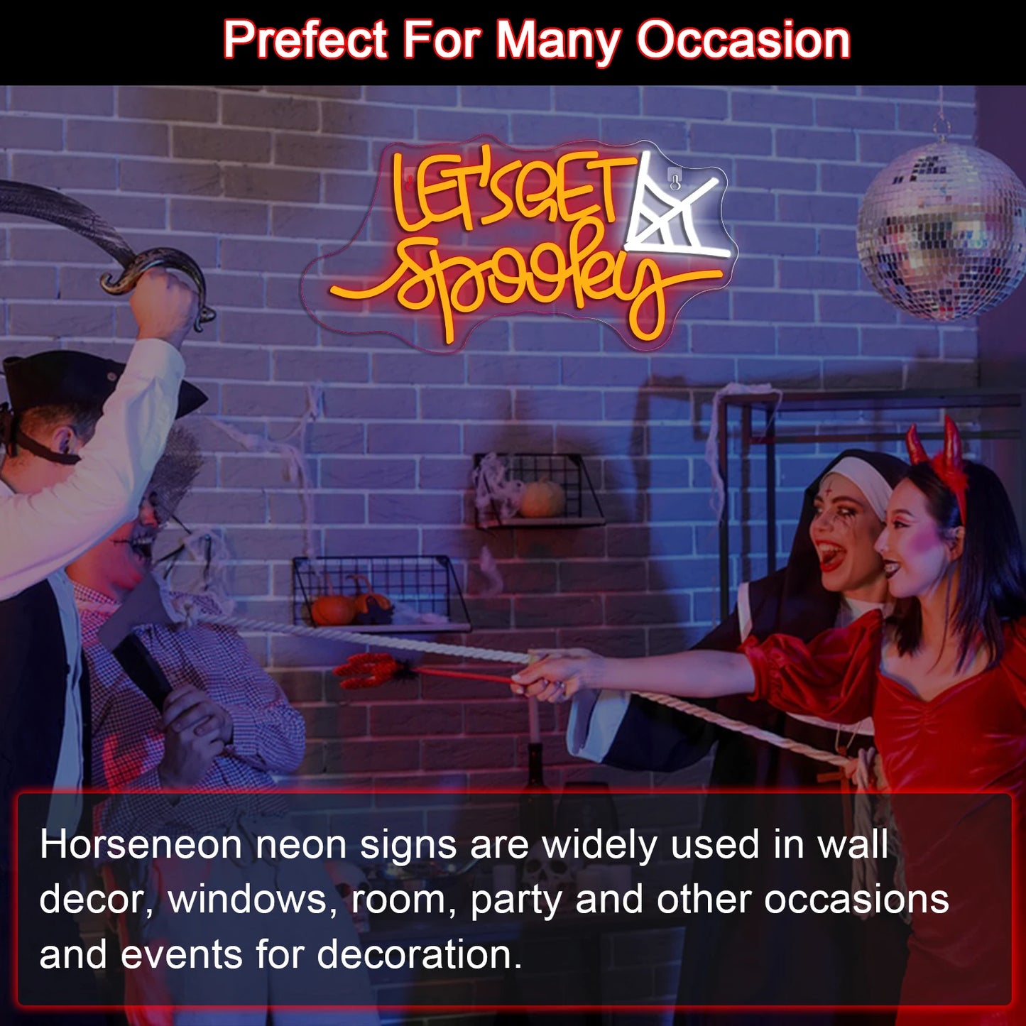 Let's Get Spooky 5V USB LED Neon Sign - Budgetvriendelijk