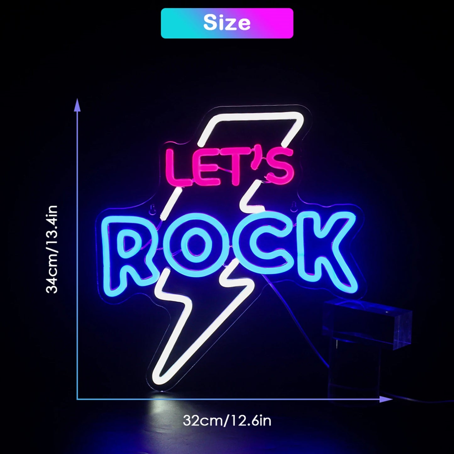 Let's Rock 5V USB LED Neon Sign - Budgetvriendelijk