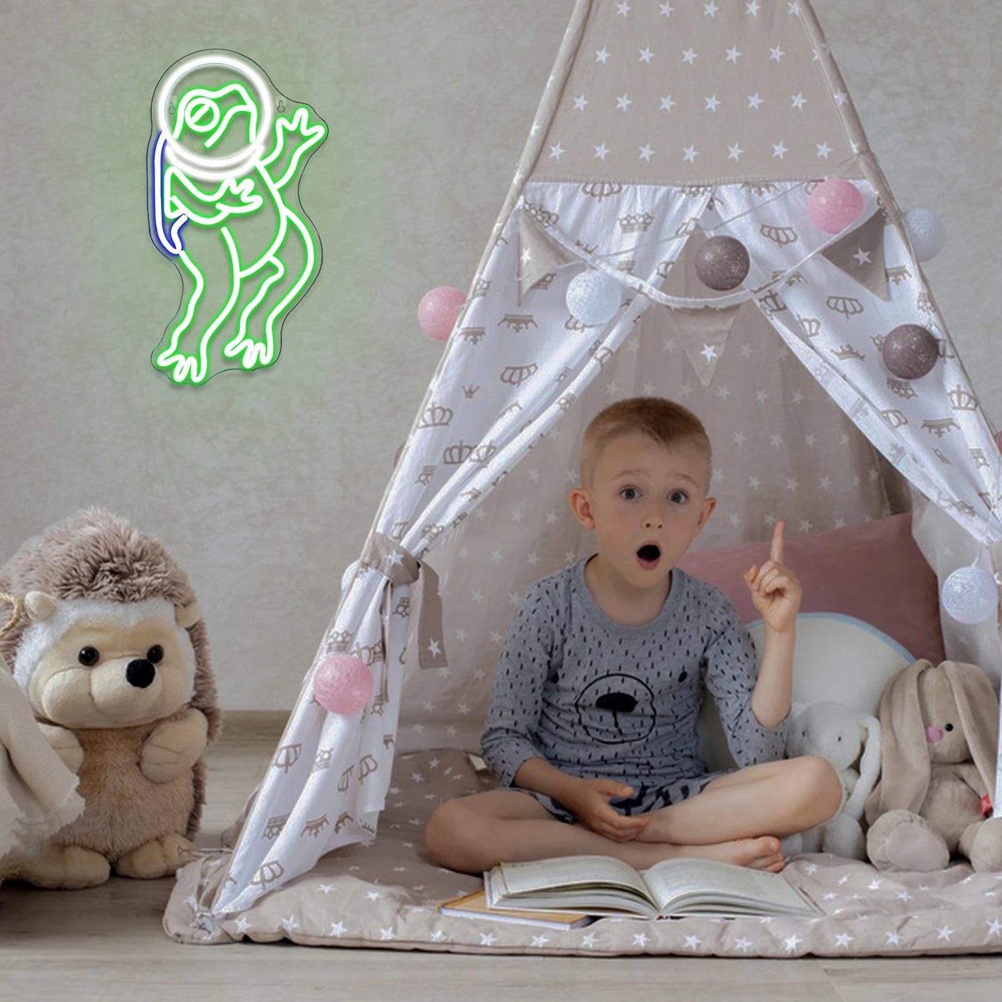 Groene kikker 5V USB LED neonreclame - budgetvriendelijk