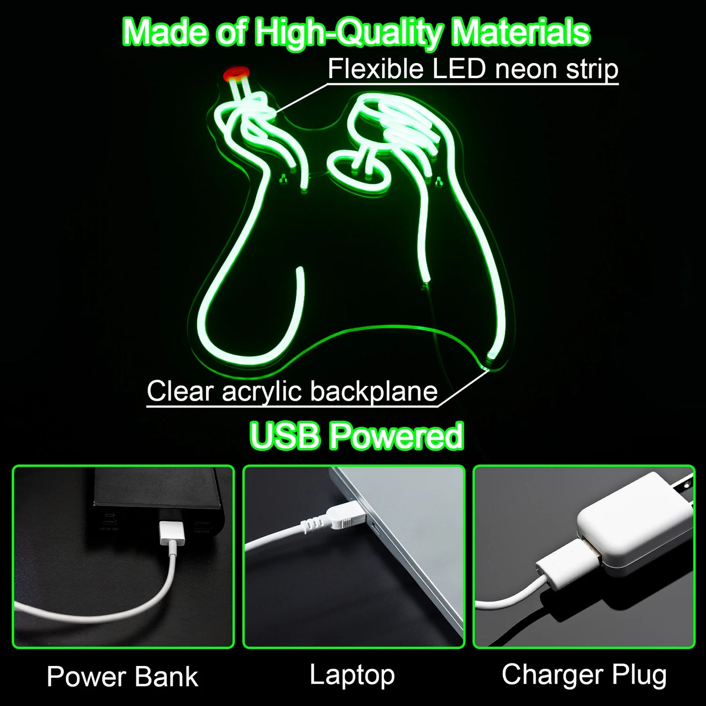 Roken en drinken 5V USB LED neonreclame - budgetvriendelijk