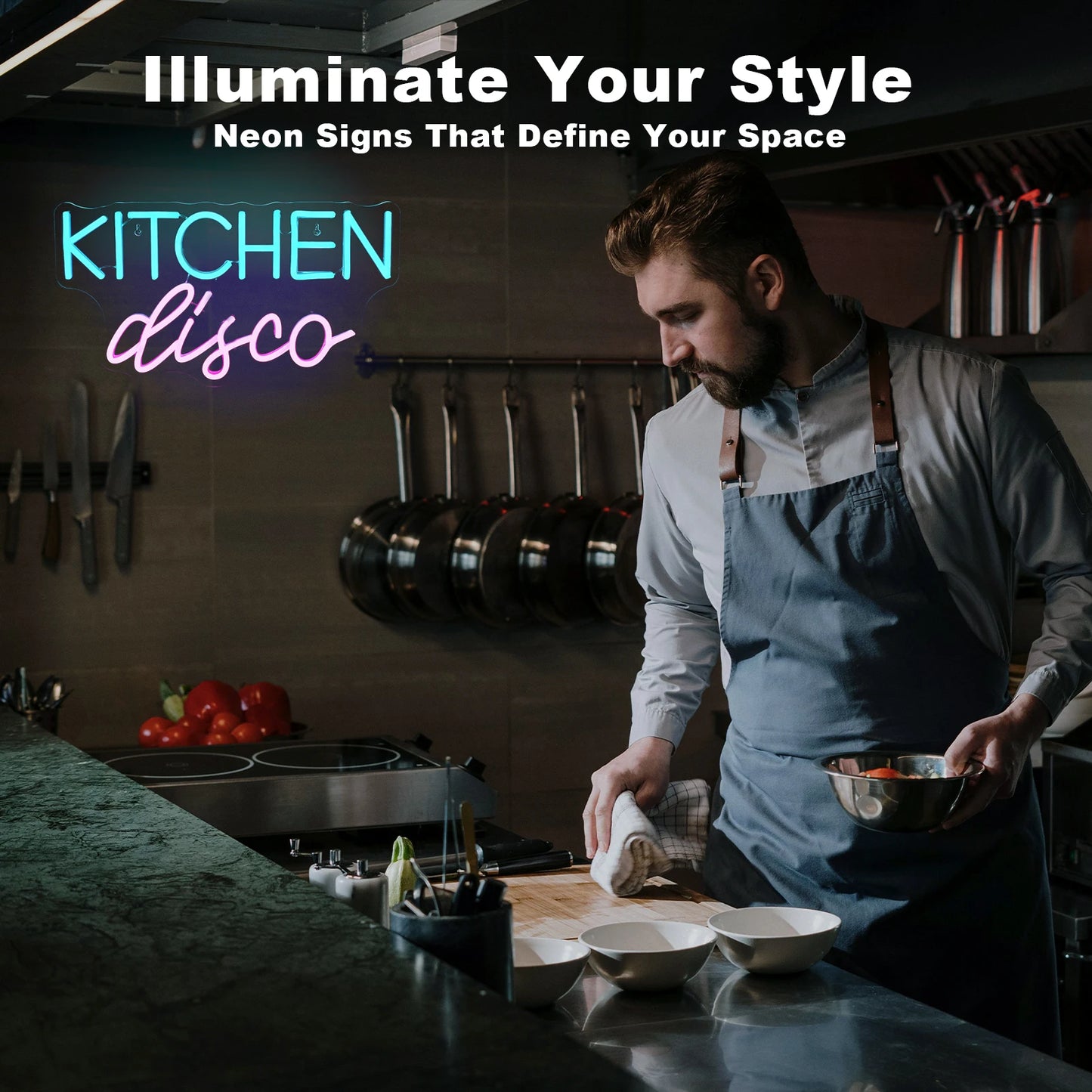 Kitchen Disco 5V Mini USB LED Neon Sign - Budgetvriendelijk