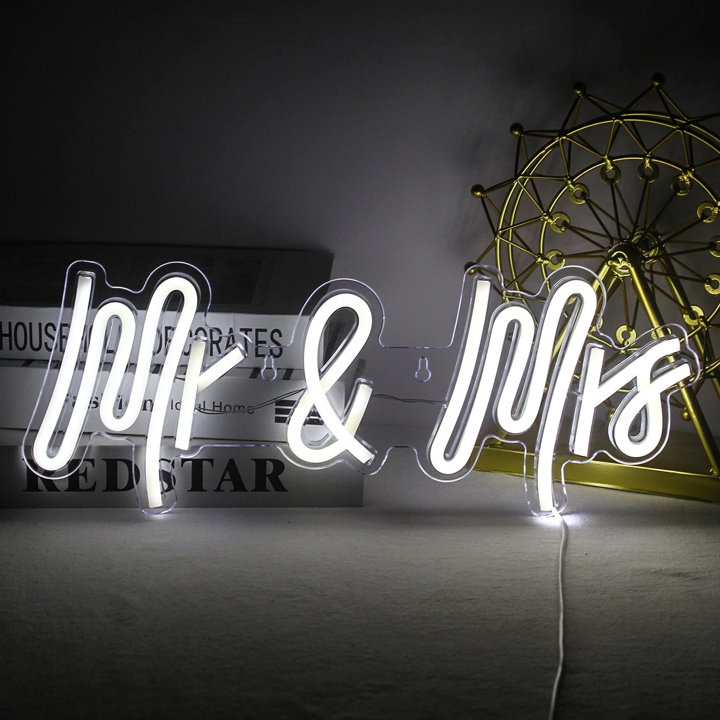 Mr & Mrs 5V USB LED Neon Sign - Budgetvriendelijk