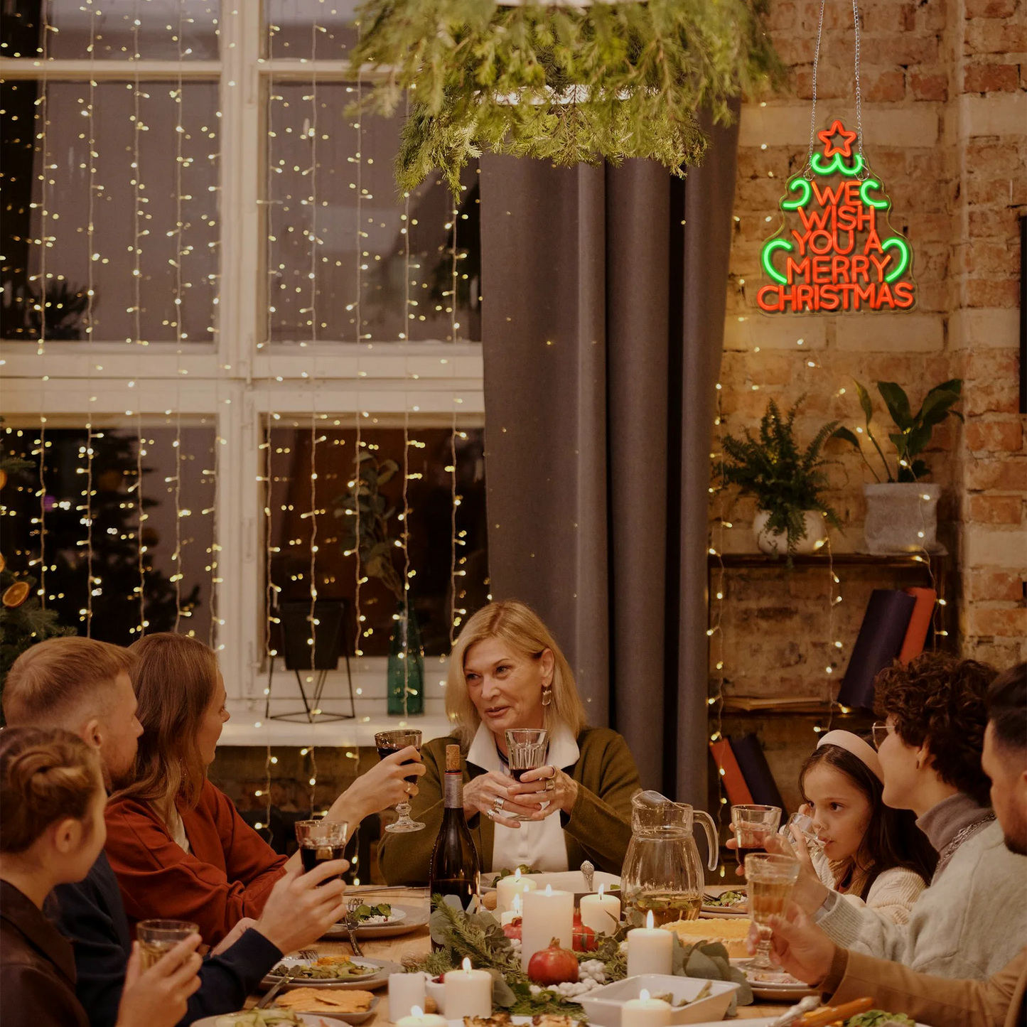 We wensen u een vrolijk kerstfeest 5V USB LED neonbord - budgetvriendelijk