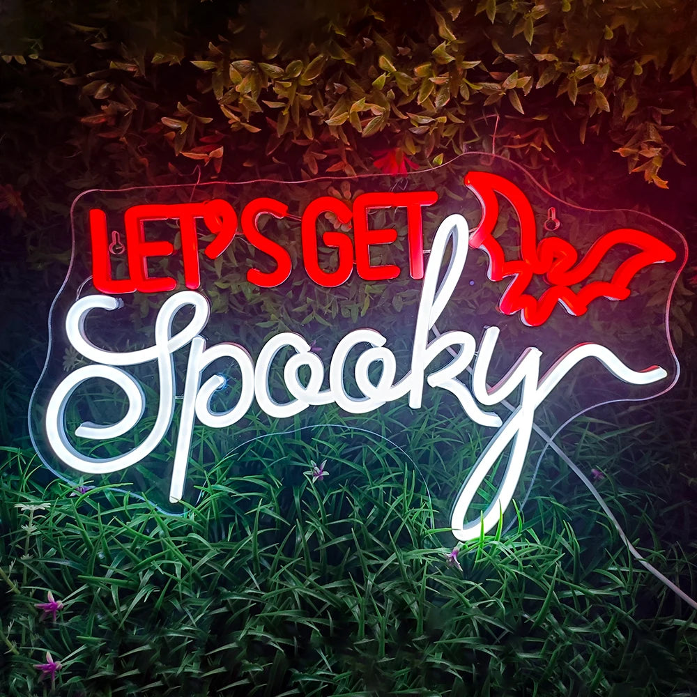 Let's Get Spooky Halloween 5V USB LED Neon Sign - Budgetvriendelijk